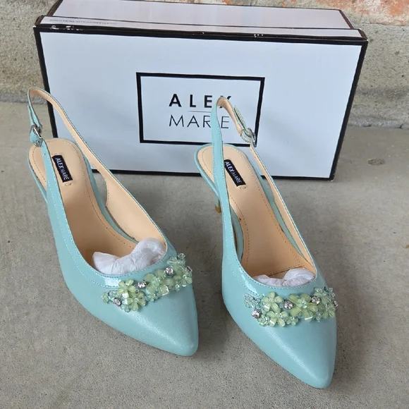 Alex Marie Mint Green Slingback Heels. 10M - Picture 1 of 9